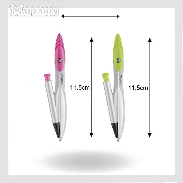 Maped Study Compass with Mechanical Pencil 11.5cm - Διαβήτης με Μηχανικό Μολύβι σε 2 Χρώματα - Γεωμετρικά