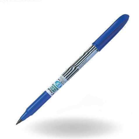 Blue pen on a white background