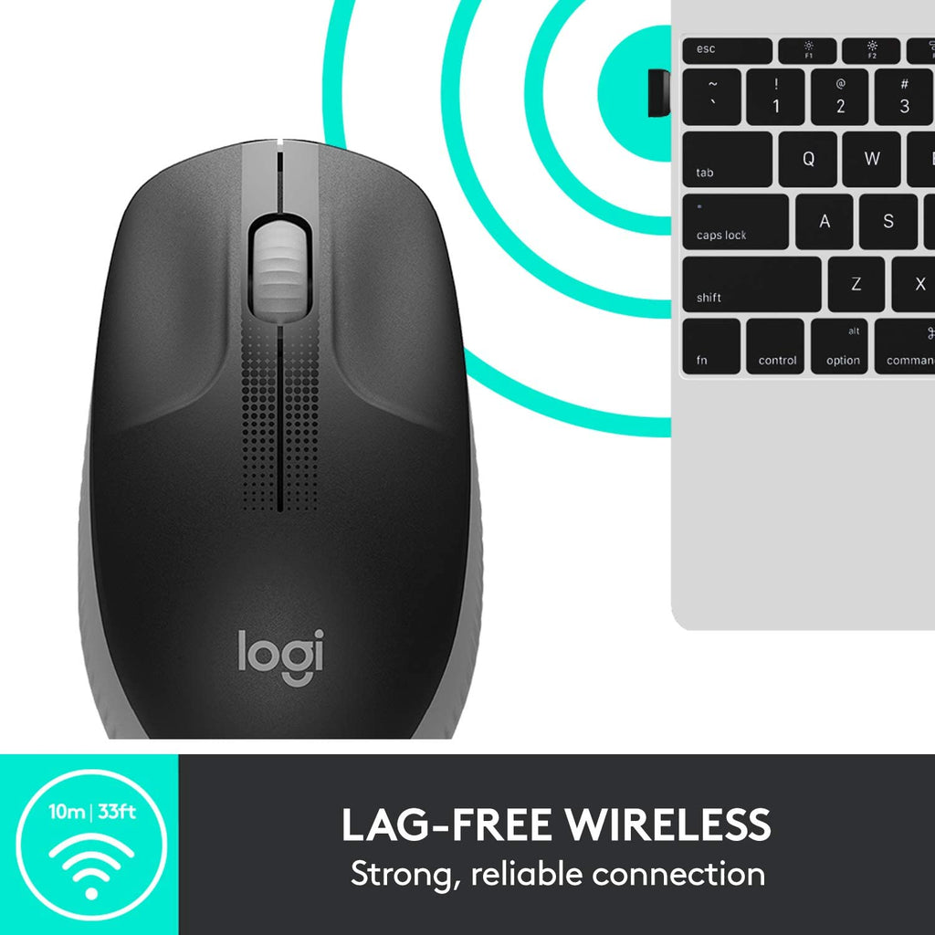 Logitech Wireless Mouse M190 Grey Black (910-005906) - Ασύρματο ποντίκι