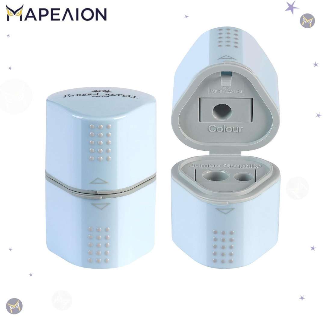 Ξύστρα Faber Castell Sharpener triple Grip, σε 4 Χρώματα, Τριπλή Ξύστρα Βαρελάκι Pencil Sharpener