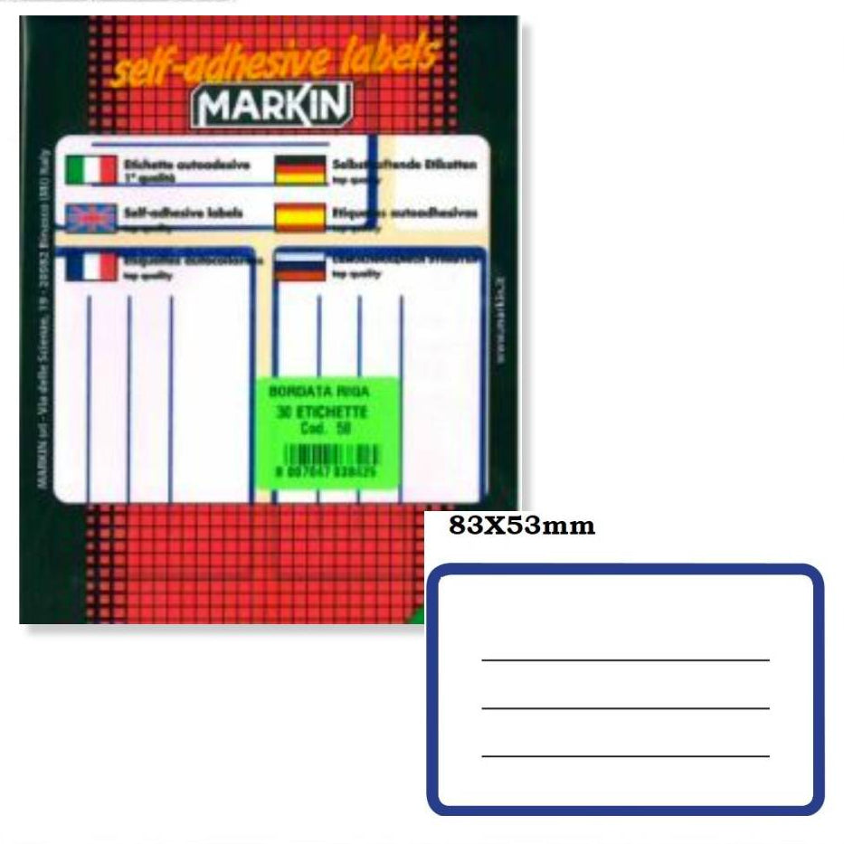 Markin Self-Adhesive Labels 83x53mm 30 Stickers - Ετικέτες Αυτοκόλλητες με γραμμές