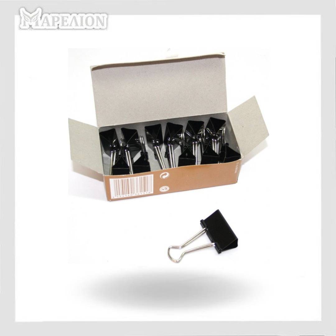 Maped Binder Clips 41mm Metal Binder Clips Pack of 12 - Μεταλλικά Κλιπς Πιάστρες Χαρτιών