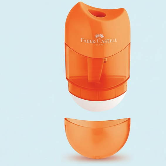 Faber-Castell Oval Pencil Sharpener and Eraser 2 Colors - Ξύστρα Σβηστήρι 2 Χρώματα
