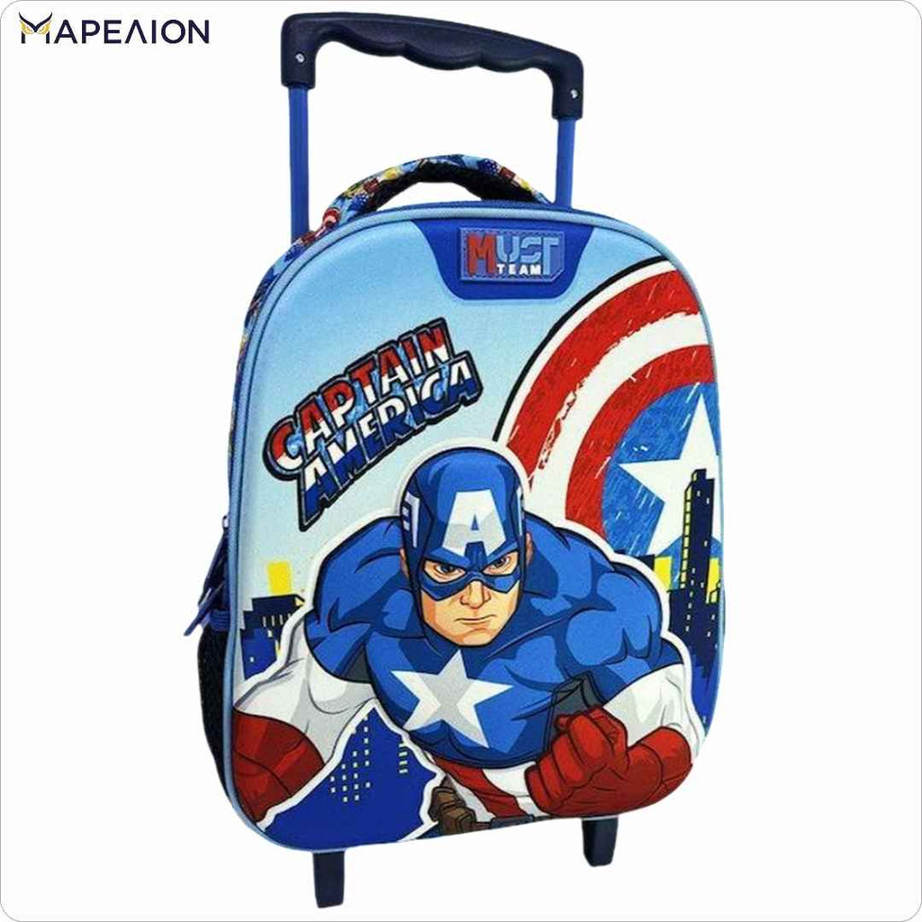 The Captain America Must Trolley Bag 2 Compartments - Σχολική Τσάντα Τρολέι Νηπίου