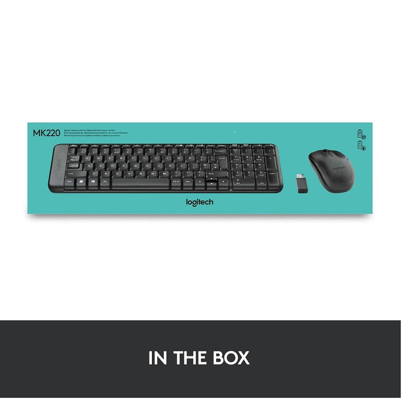 Logitech Wireless Keyboard + Mouse Set Combo MK220 Greek (920-003157) - Ασύρματο Πληκτρολόγιο και Ποντίκι Ελληνικά