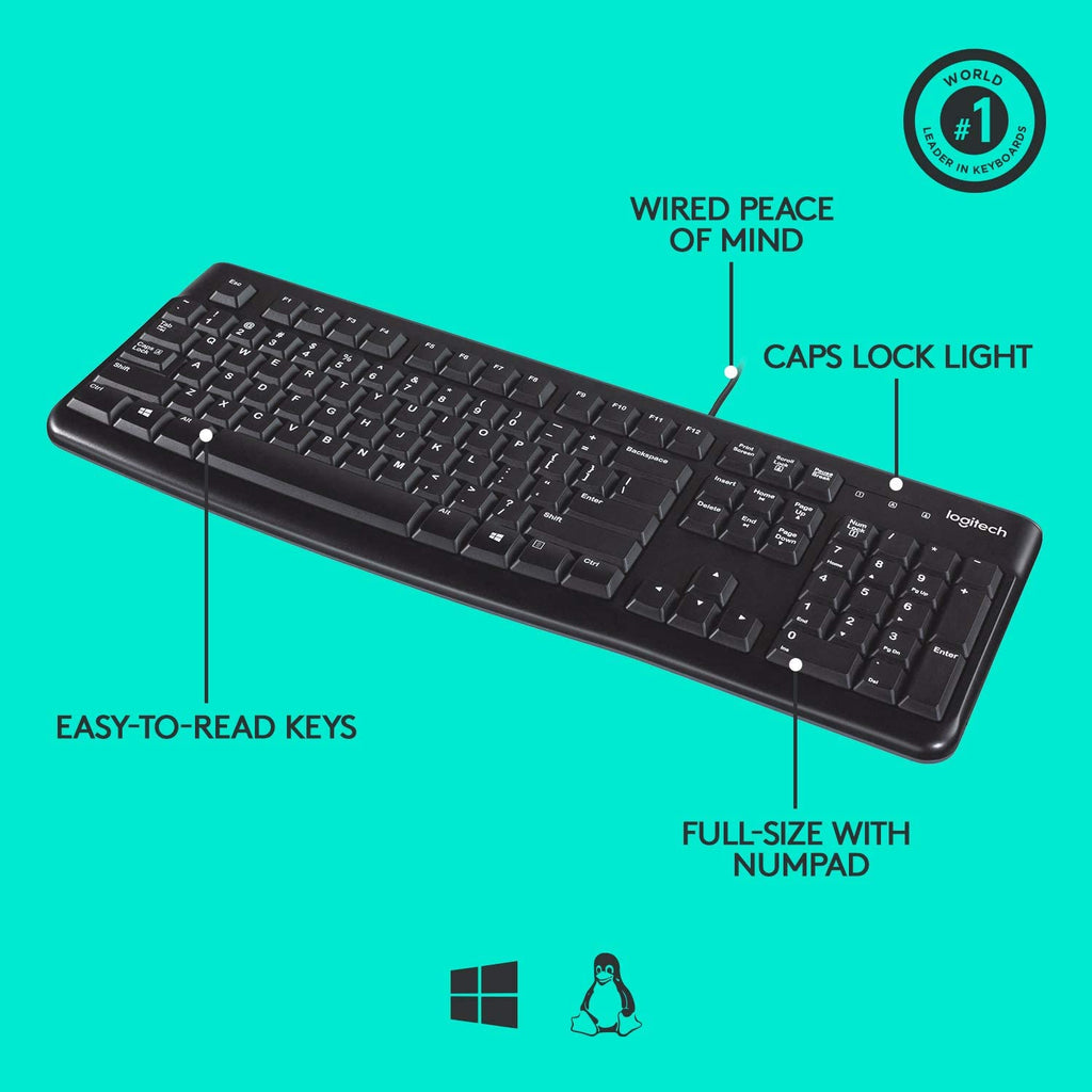Logitech Keyboard For Business K120 Rus (920-002522) - Ενσύρματο πληκτρολόγιο ρωσικά