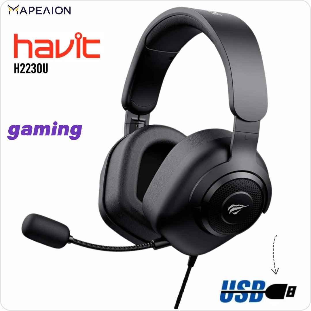 Havit Usb 7.1 Wired Gaming Headset 3D Surround Sound H2230U BLACK ΑΚΟΥΣΤΙΚΑ ΜΕ ΣΥΡΜΑ ΓΙΑ ΚΟΝΣΟΛΕΣ ΚΑΙ ΠΑΙΧΝΙΔΙΑ