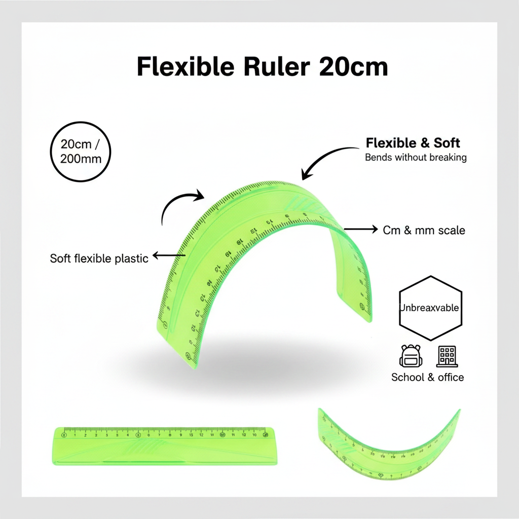 Flexible Ruler 20cm - Infographic