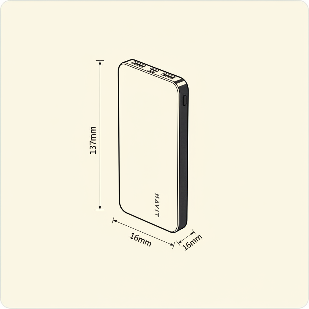 Havit Powerbank Technical Sketch 3