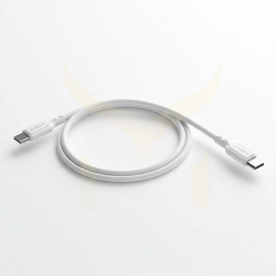 HAVIT USB-C To USB-C Cable 1M WHITE 60W CB6235 , ΣΥΡΜΑ ΦΟΡΤΙΣΗΣ , ΚΑΛΩΔΙΟ ΦΟΡΤΙΣΗΣ