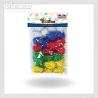 Glitter Pom Poms 15mm Set 30pcs 11 Colours - Πομ Πομ Glitter Χειροτεχνία DIY