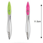 Two pens with green and pink accents, labeled 'Mapeion', on a white background with dimensions indicated.