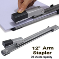 DELI 0334 Long Reach Metal Stapler 25 Sheets 14/6 26/6 - Μεγάλο Μακρύ Συρραπτικό