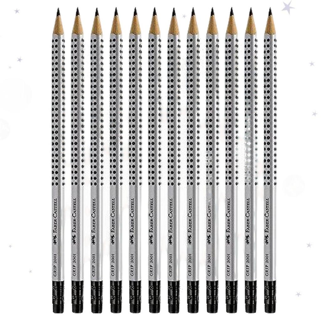 Faber Castell Grip 2001 HB Pencils with Eraser - Σχολικό Μολύβι Γραφής με Γόμα - ΧΟΝΔΡΙΚΗ ΠΩΛΗΣΗ