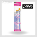 Pebeo Round Paint Brush Set 6pcs Polyamide Short Handle No. 0/2/4/10/12/18 - Σετ Στρογγυλών Πινέλων Ζωγραφικής 6 Τεμάχια