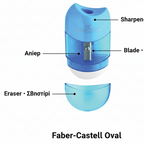 Faber-Castell Oval Pencil Sharpener and Eraser 2 Colors - Ξύστρα Σβηστήρι 2 Χρώματα