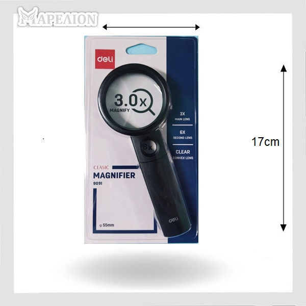 Deli E9091 Magnifier 3X 6X 55mm - Μεγεθυντικός Φακός