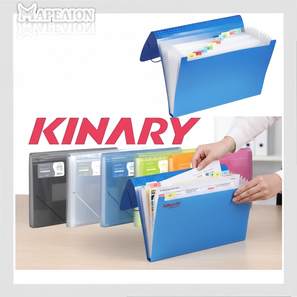 KINARY Expanding File 13 Pockets - Φάκελος Αρχειοθέτησης με Λάστιχο 13 Θήκες