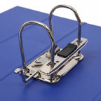 Metal clip on a blue background