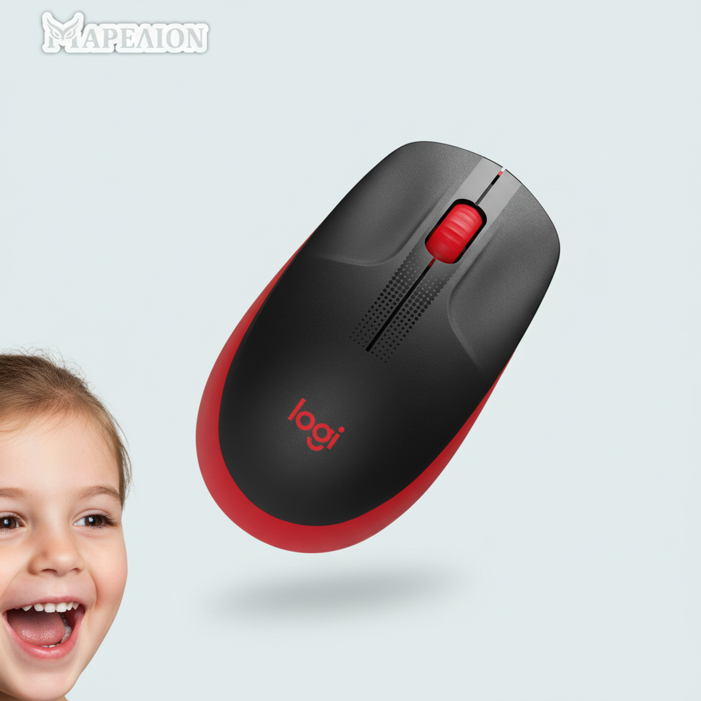 Logitech M190 Black Red Mouse 4
