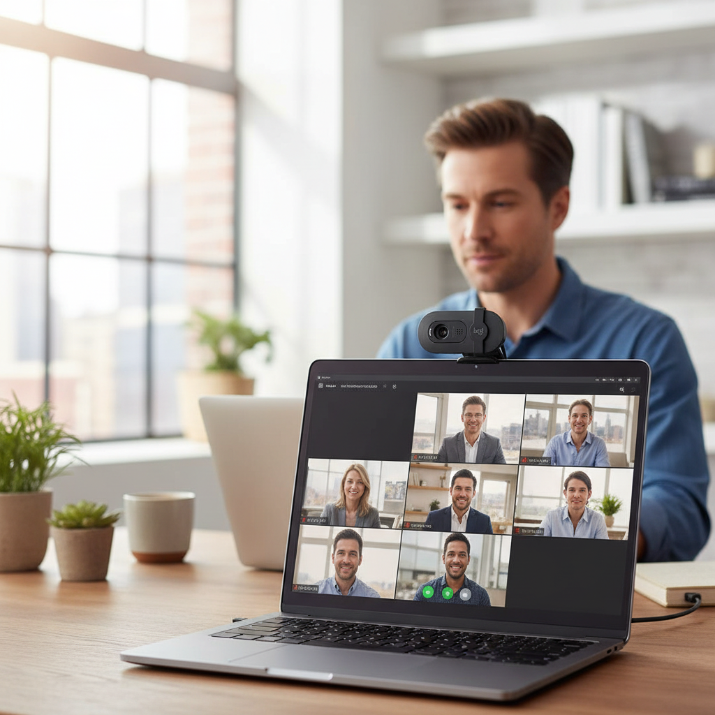 Logitech Webcam In Use