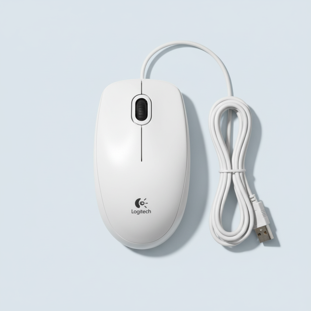 Logitech Mouse White B100 (910-003360) - Ενσύρματο ποντίκι