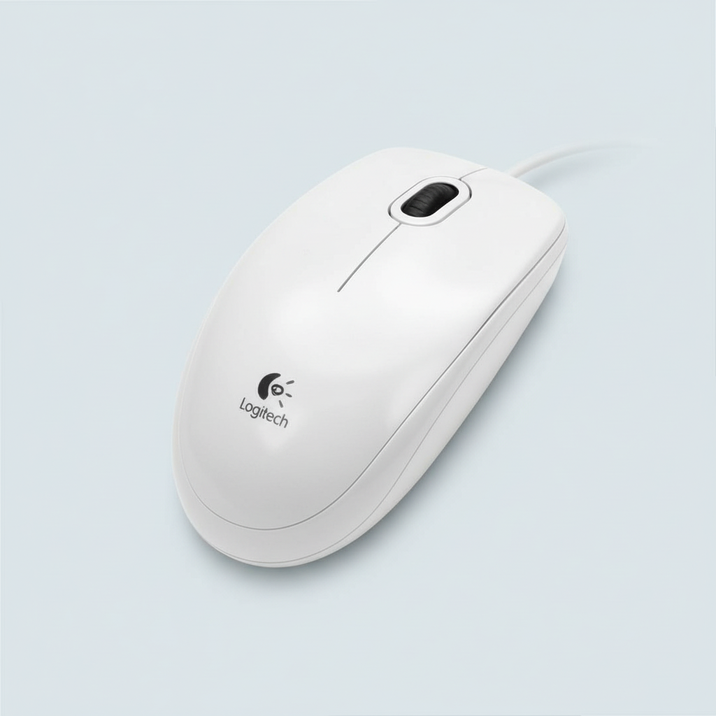 Logitech White Wired Mouse 5