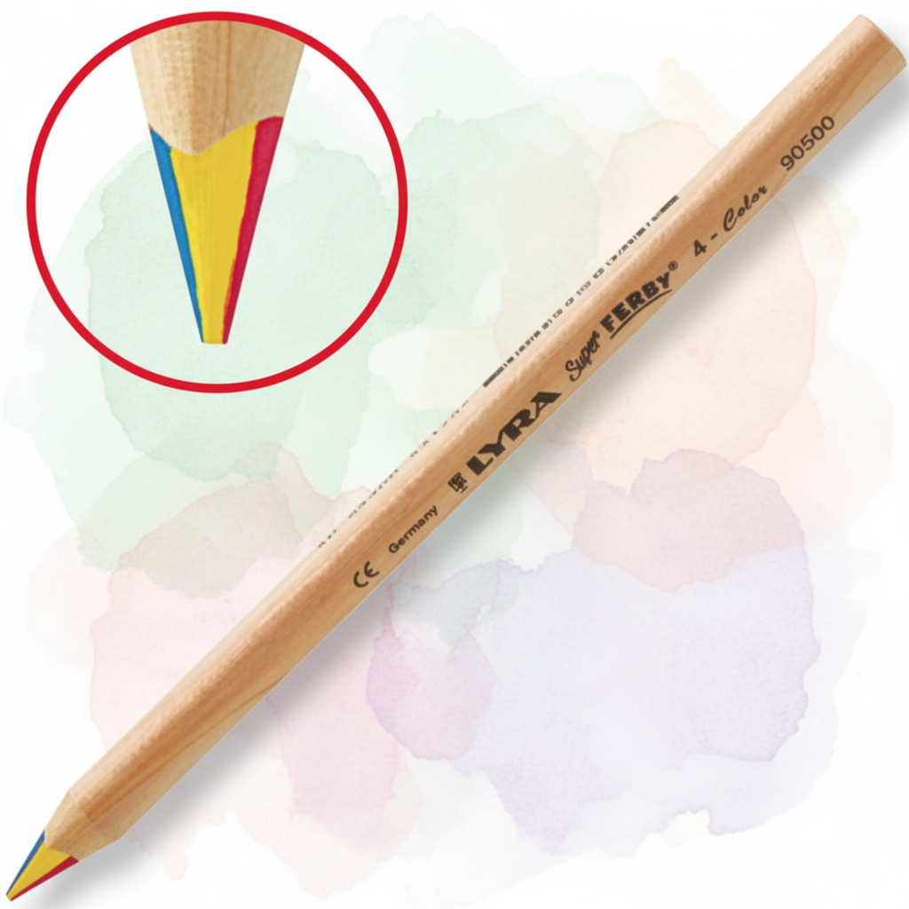Lyra Super Ferby Colouring Pencils 4 Colours In One, 4mm thickness - χοντρό μολύβι - Μολύβια Ζωγραφικής 4 Χρώματα