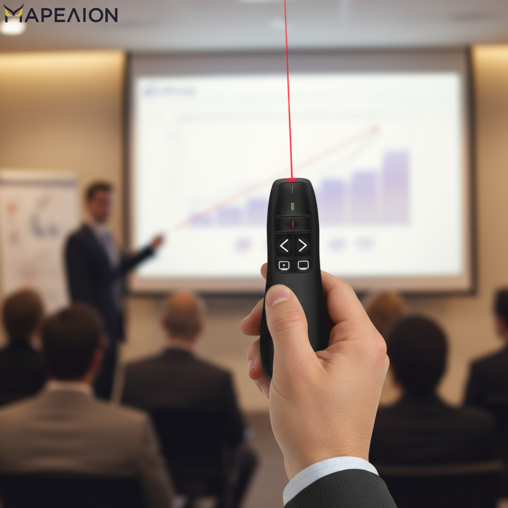 MEDIARANGE 5-BUTTON WIRELESS PRESENTER WITH RED LASER POINTER BLACK MROS220 FOR PRESENTATIONS - ΠΑΡΟΥΣΙΑΣΕΙΣ