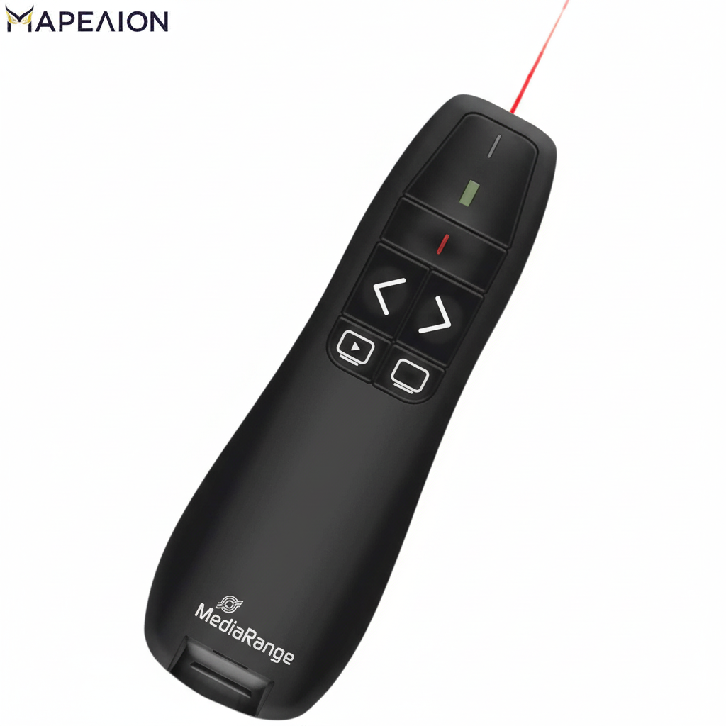 MEDIARANGE 5-BUTTON WIRELESS PRESENTER WITH RED LASER POINTER BLACK MROS220 FOR PRESENTATIONS - ΠΑΡΟΥΣΙΑΣΕΙΣ
