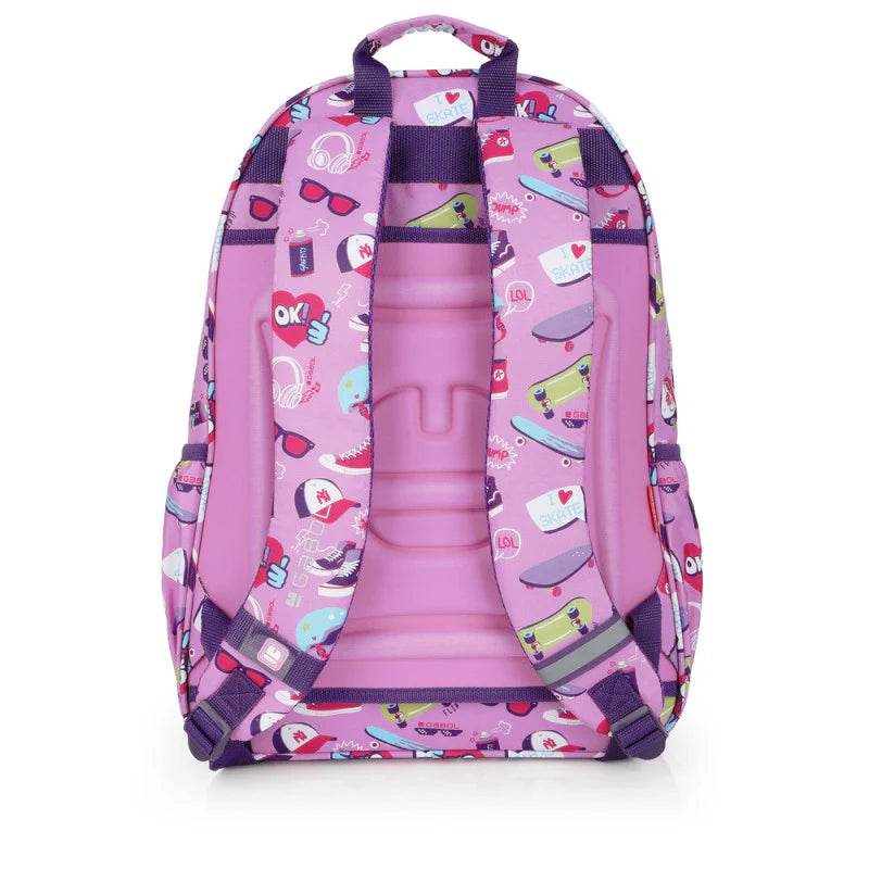 Gabol School Backpack I Love Skate 3 Compartments 23L - Σχολική Τσάντα Πλάτης Δημοτικού 3 Θήκες 23L