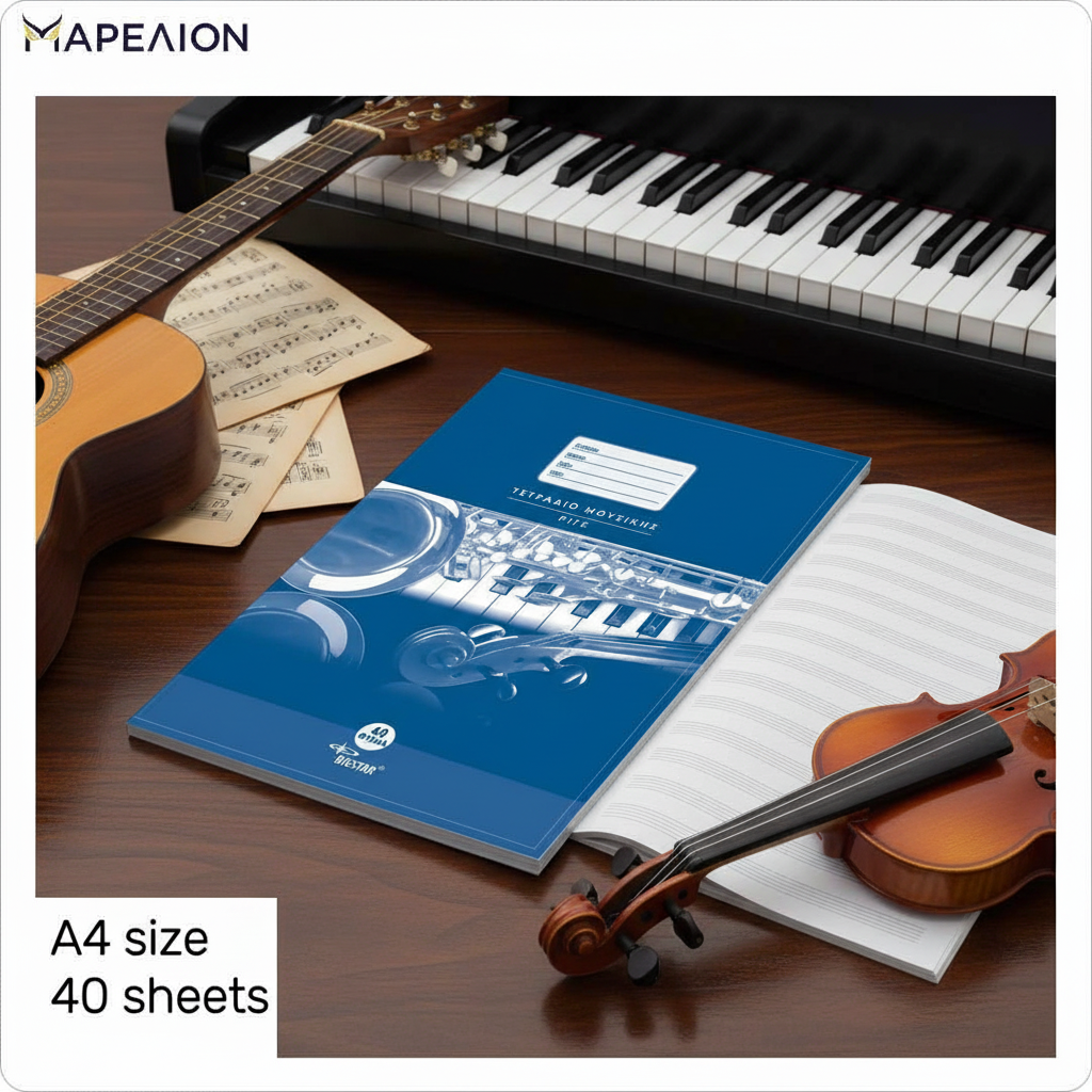 Big Star Τετράδιο μουσικής 40 φύλλων μεγέθους Α4 , Music book A4 40 Sheets