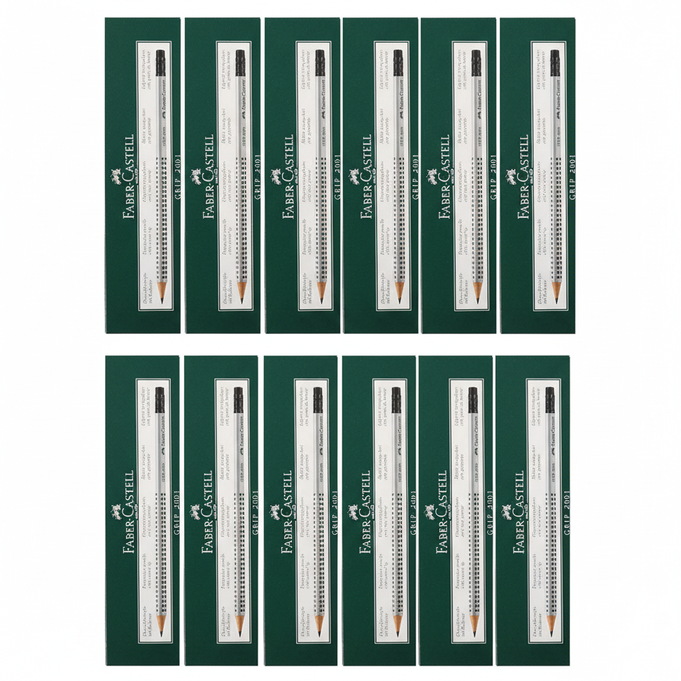 Faber Castell Grip 2001 HB Pencils with Eraser - Σχολικό Μολύβι Γραφής με Γόμα - ΧΟΝΔΡΙΚΗ ΠΩΛΗΣΗ