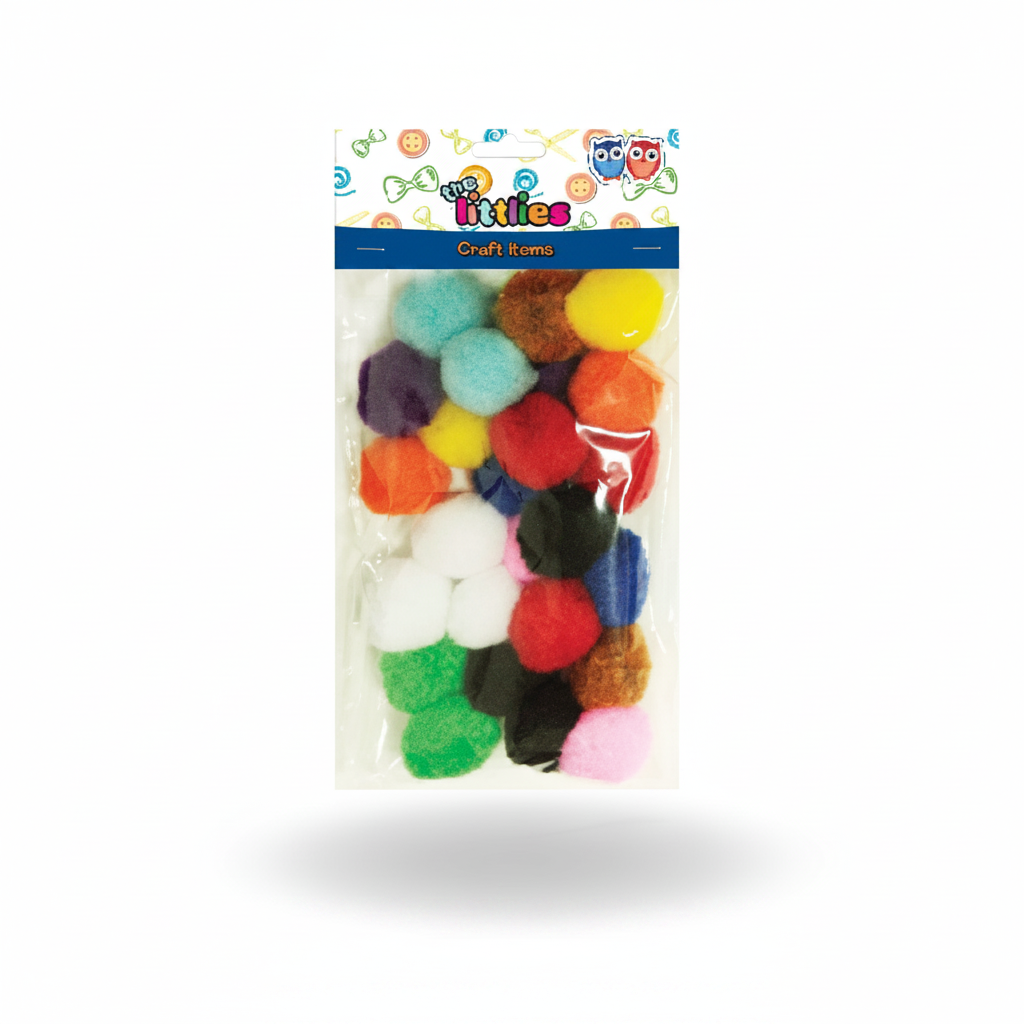 Pom Poms 25mm Set 25pcs Multicolour - Πομ Πομ Χειροτεχνία DIY