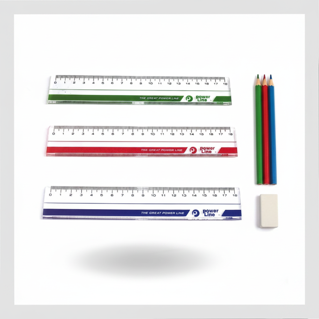 Powerline High quality Hard Plastic Ruler 18cm 3 Colours - Διάφανος Πλαστικός Χάρακας, ρίγα σε 3 Χρώματα