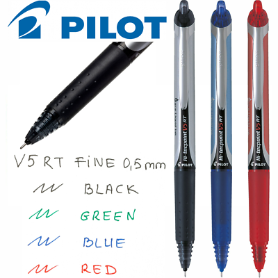 Pilot Hi-Tecpoint V7 RT Rollerball Pen 0.5mm Black | Blue Color - Στυλό Rollerball 2 Χρώματα