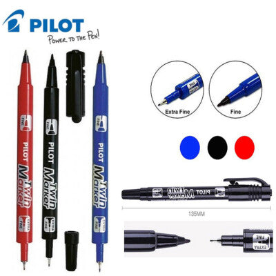 Pilot Twin Marker Fine & Extra Fine 0.5mm / 2.0mm - Assorted Colors - Μαρκαδόρος Διπλής Μύτης 3 Χρώματα