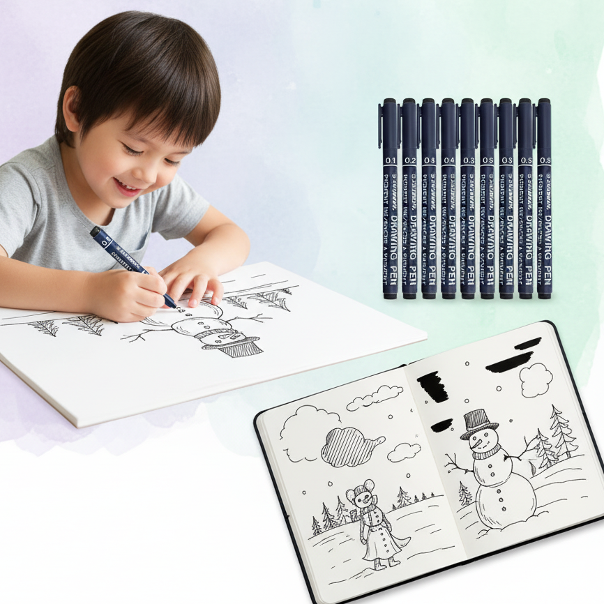 Snowman Drawing Pens - Child