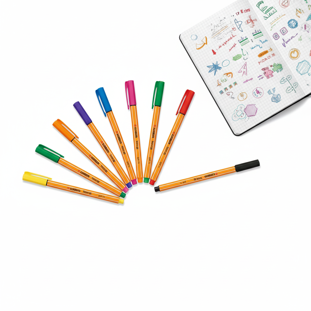 Stabilo Fineliner - Flat Lay
