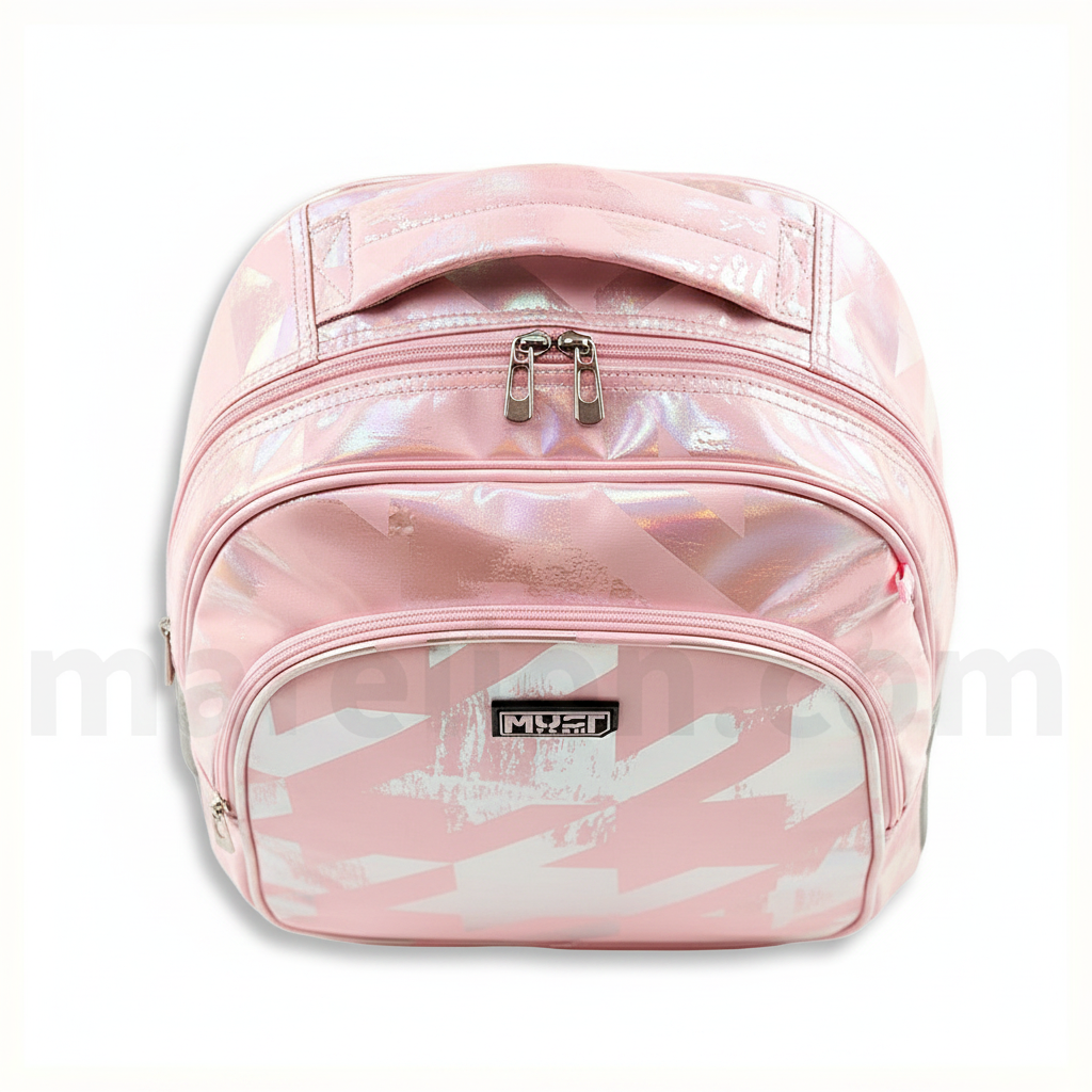 Top view Must Team Backpack Hologram Pink 3 Compartments - Σχολική Τσάντα Πλάτης 3 Θέσεων