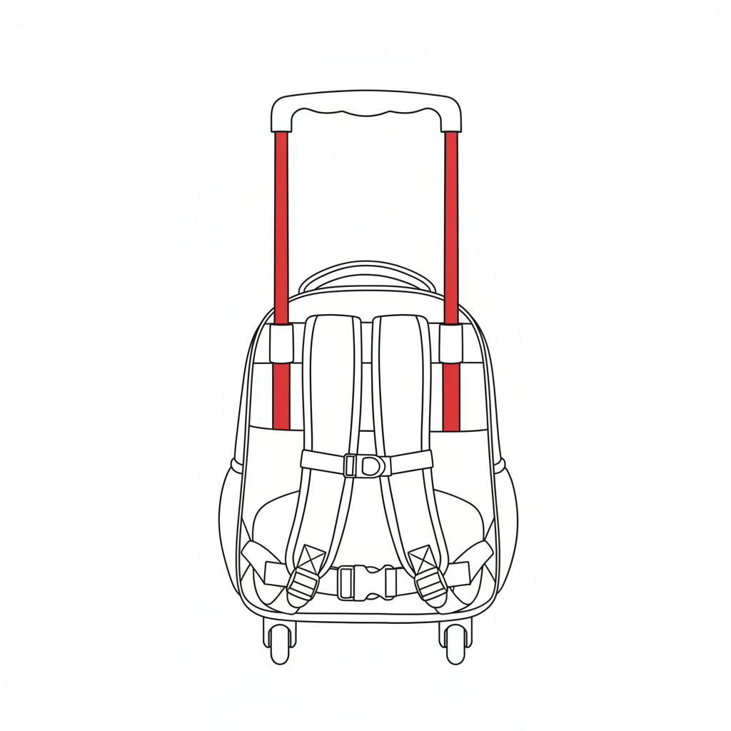 Trolley Bag Line Art Sketch